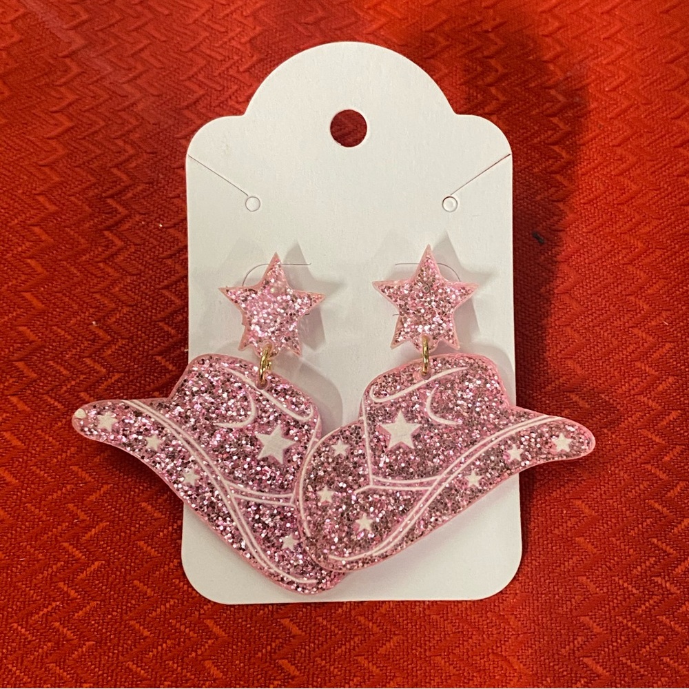 Cowboy hat earrings